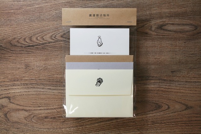 活版印刷ミニサイズレターセット 犬 イヌ ワタナベトモコ 便箋 廣運舘活版所