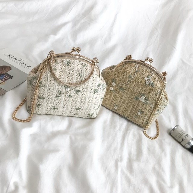 ミニバッグ ポシェット ショルダーバッグ パーティー デート ハンドバッグ 刺繍 がま口a608 Bshop