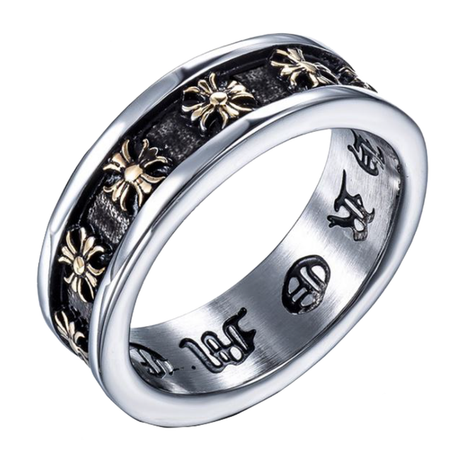 R2 12 クロムハーツ風クロスフラワーリング メンズステンレス指輪 Sirius R2 12 クロムハーツ風クロスフラワーリング メンズステンレス指輪 Sirius