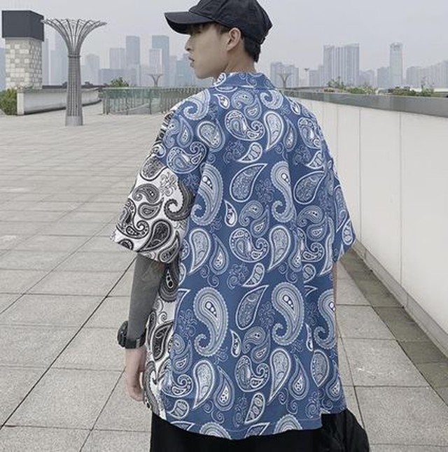 メンズ 総柄シャツ ペイズリー 柄 シャツ 半袖シャツ 送料無料 Jb 1
