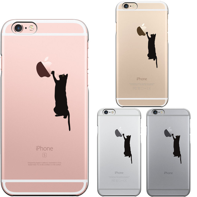 お取り寄せ Iphone6 Iphone6s アイフォン ハード クリアケース カバー シェル 猫 にゃんこ 玉遊び ブラック Lopecase