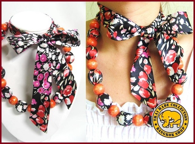 5816 レディースアクセサリー 数珠スカーフ 万能のファッションアイテム ネックレス調の数珠スカーフ タイ雑貨 Bangkok Shop バンコクショップ