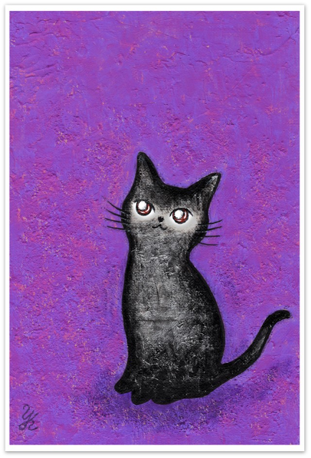 黒猫ポストカード5枚セット3 川中泰幸の絵画作品を販売しています