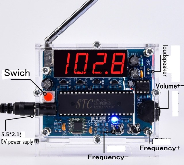 ラジオdiyキットfmデジタルラジオ電子diyはんだ付けキット S E Tsuhan