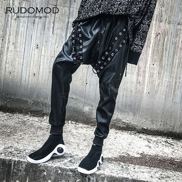 フェイクレザー ハーレム ドロップクロッチ サルエルパンツ モード ストリート モード系レディース メンズ ハイストリートファッション 通販 Rudomodo