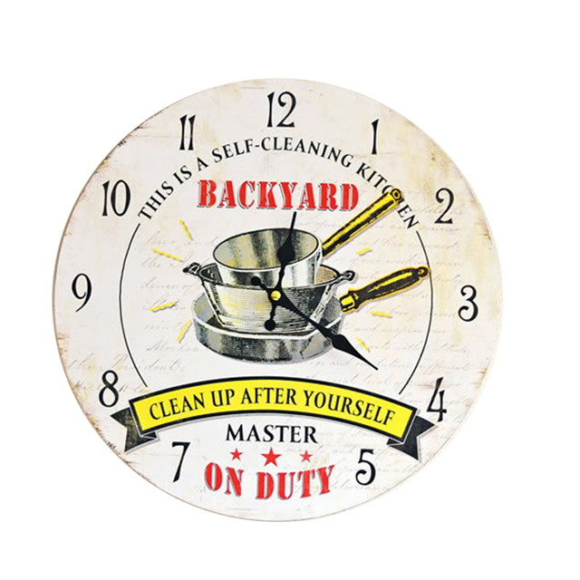 キッチン レトロイラスト シンプル モダン 時計 インテリア Clock クロック 壁掛け ウォール ウォッチ オシャレ Clock Flog