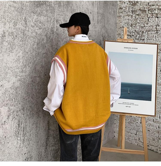 雰囲気をガラッと変える メンズニットベスト レトロ ヴィンテージ かわいい 秋冬 8 F2u