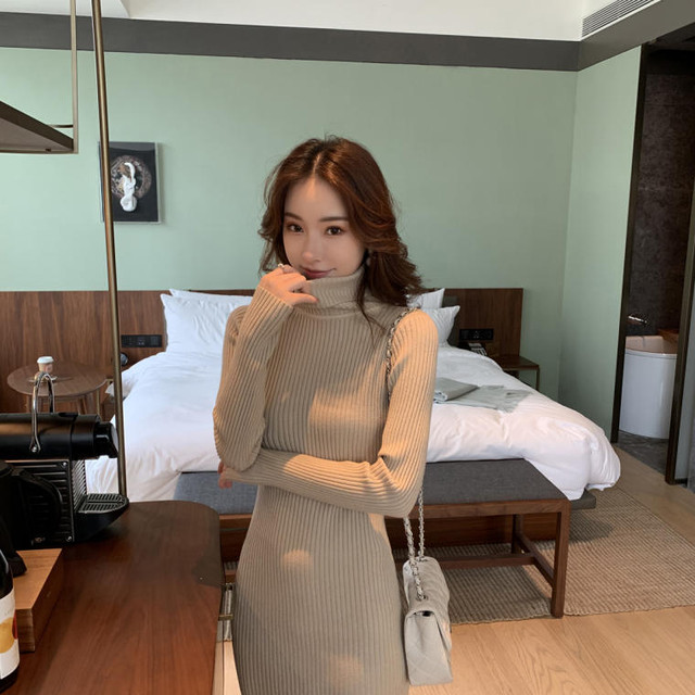 最終値下 ニットワンピース 暖かい 細見え 秋冬 普段使い ルーム お出かけ デート 仕事 白 アプリコット ハイネック 無地 大人 カジュアル 可愛い 最安値挑戦 Centrodeladultomayor Com Uy