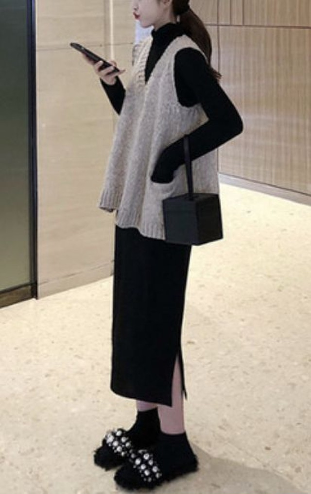 セットアップ レディース カジュアル ワンピース シャツワンピース レディース ミモレ丈 ワンピース ワンピース 秋冬 ニットセーター レディース Vネック Jm9019 ワンピの里