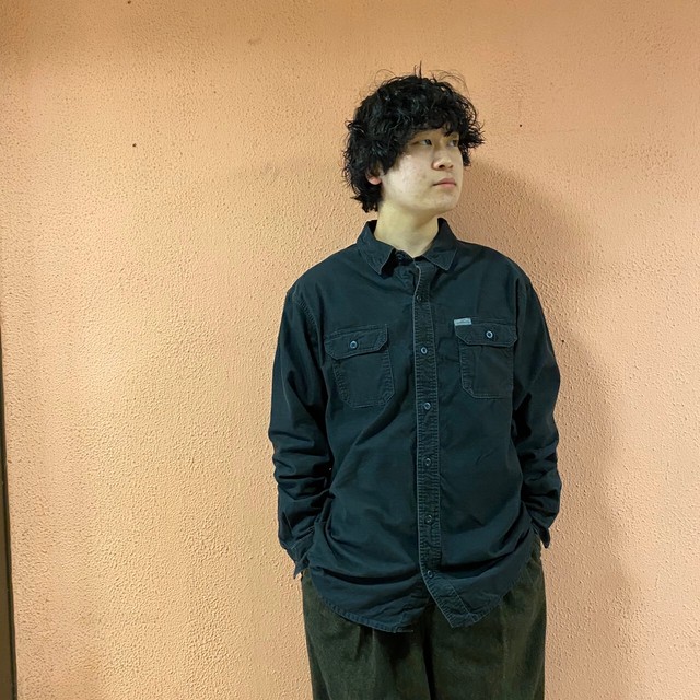 四角くコーズ Eddie Bauer エディーバウアー コーデュロイシャツ 黒 Slut Albatross Vintage