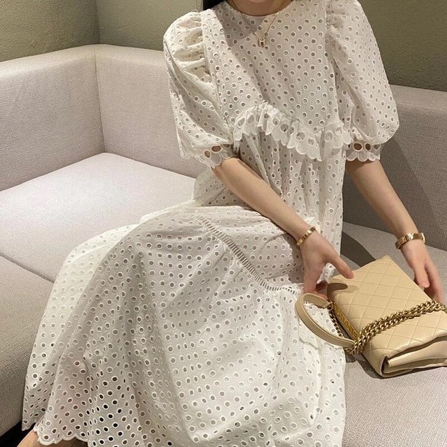 パンチレースコットンサマーワンピース Mamie For Daily