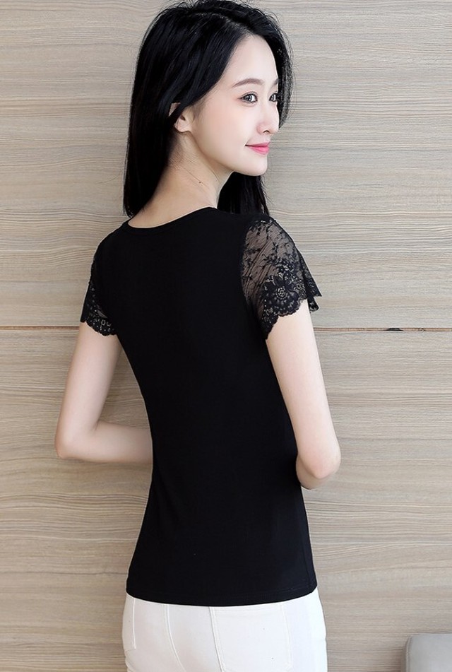 Tシャツ レディース レース インナー シャツ レディース 大きいサイズ 半袖 ラウンドネック リーフ ガーリー Ab1915 Valentina210 Tシャツ レディース レース インナー シャツ レディース 大きいサイズ 半袖 ラウンドネック リーフ ガーリー Ab1915 Valentina210