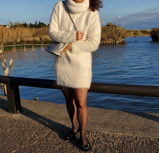 カシミアタートルネックセーター カシミアワンピース ニットワンピース Fee Lulu