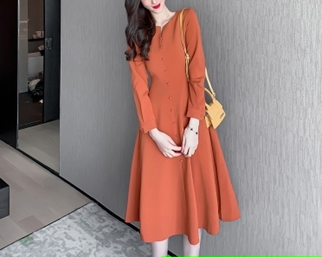 シンプルワンピース長袖 Kazzu