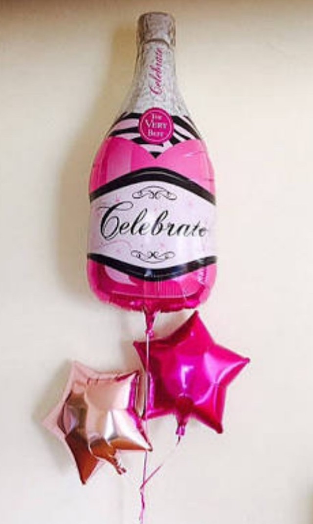 バルーンブーケ プレゼント 風船 バースデイ 大きなキラキラシャンパン誕生日お祝い即日 バルーンギフトバルーンアートサプライズ Balloon Giftshoppartymama