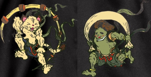 通販限定 スカジャン風ジパングデザイン オリジナル Printstar スタジアムジャンパー ブラック ホワイト ダイレクト出店