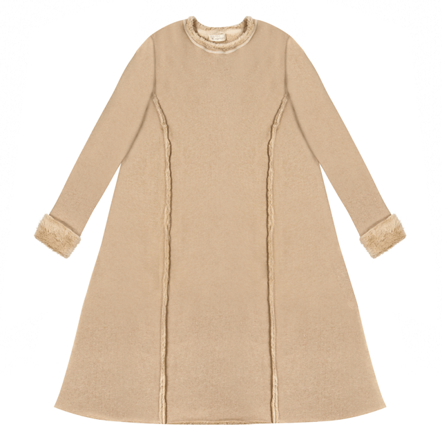 ムートンフリースワンピース 茶綿 Ropes Organic Cotton
