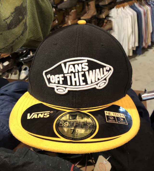 ニューエラ Vans 59fifty ダブルネーム ベースボール ブラック イエロー 黒 サイズ7 1 2 バンズ ニューエラキャップ Cap 陽気な古着屋frank