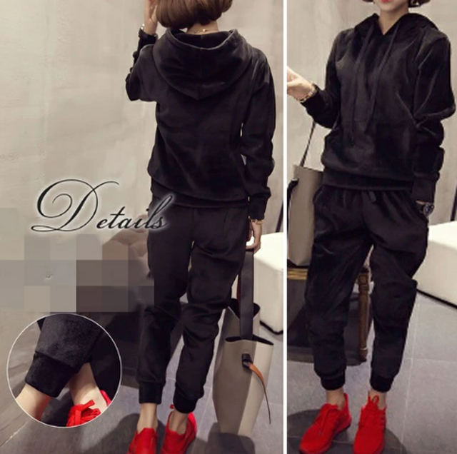 全2色 セットアップ レディース カジュアル おしゃれ きれいめ ベルベット パーカー スウェット ツーピース 上下セット 秋冬 春秋 ルームウェア ジャージ 裏起毛 ストリート ダンス スポーティー ブラック グレー 代 30代 40代 50代 大きいサイズ ゆったり 2xl 3xl