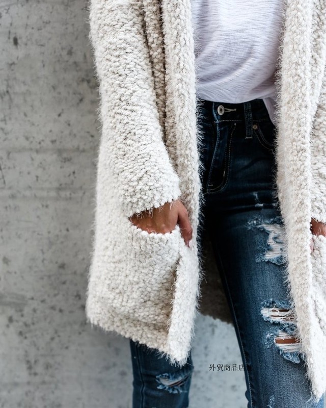 モコモコ フード付きコーディガン ロングカーディガン Mahalore To All Ladies