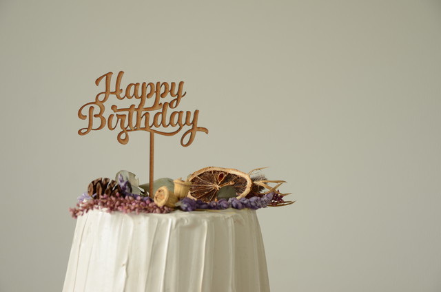 ケーキトッパー Happy Birthday 大 誕生日 Cake Topper 飾りつけ バースデー ナチュラルインテリアshop Aochilc
