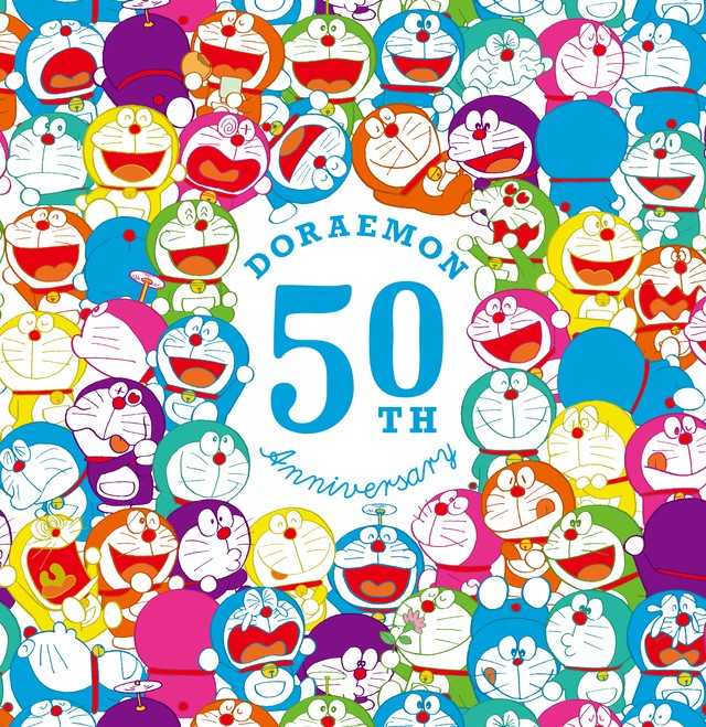ドラえもん50周年 ハンドタオル カラフルドラえもん / エンスカイ