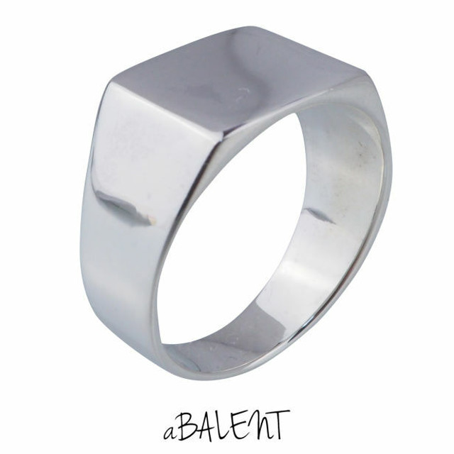 シルバー925 印台 リング メンズ 指輪 シンプル スクエア リング シルバーリング 銀 純銀 指輪 大人アクセ Abalent