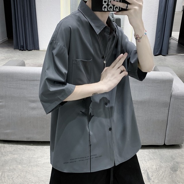 Korea サマープリント柄ルーズスリーブシャツ 夏物 春夏秋冬 オルチャン K Pop アイドル 宝塚 オルチャンファッション 韓国ドラマ 韓国服 Kpop帽子 Kpop雑誌 Bts Niziu Twice Blackpink コリアン コリア 明洞 2a J9 Korea