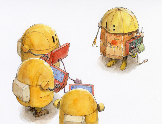 【とんかちしょうねん】原画「 Robot Children 」