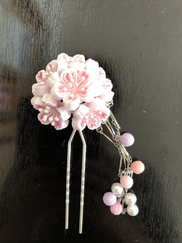 つまみ細工 桜の花髪飾り つまみ細工 花花 つまみ細工 桜の花髪飾り つまみ細工 花花