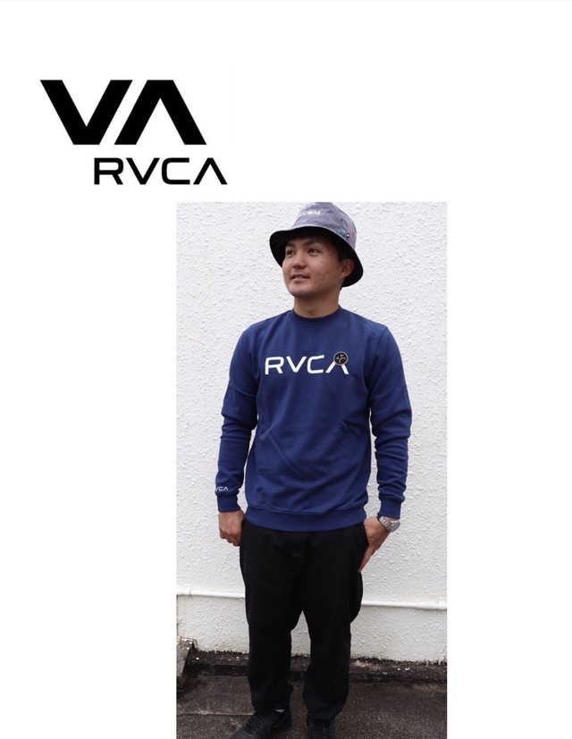 Aj042 006 ルーカ メンズ トレーナー 長袖 カジュアル 選べる3色 人気ブランド おしゃれ ロゴ Sad Rvca Crew トレーナー ブラウン ネイビー ホワイト Rvca Beachdays Okinawa