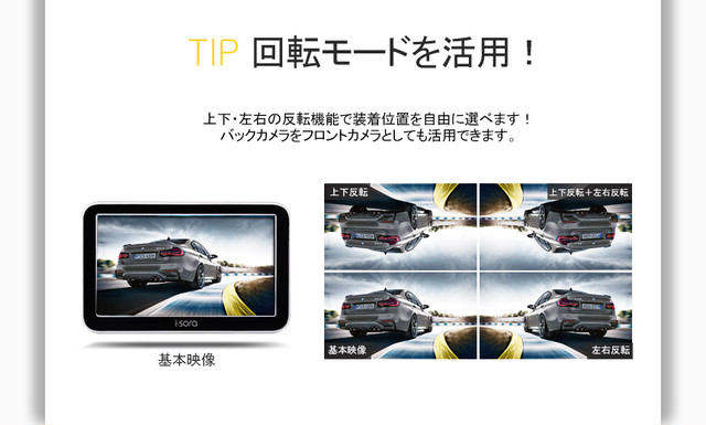 Isora アイソラ 車載モニター バックモニター オンダッシュモニター モニター 7インチ Led 24v対応 24個led スピーカー 解像度800ｘ480 7monitor480 トラック バス運送用 業務用 7inch Moaijapan