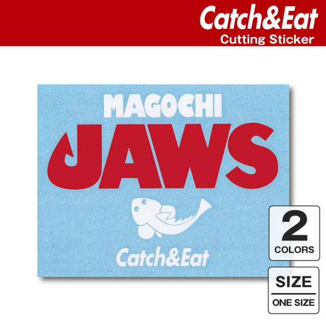 Catch Eat Magochi Jaws ステッカー 釣り フィッシング サーフフィッシング ルアーフィッシング 釣り女子 釣りガール ヒラメ シーバス ブリ マゴチ ワラサ シール カッティングステッカー Catch Eat Shop