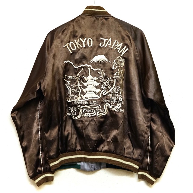 353 スカジャン Beams ビームス 雷門 Tokyo Style リバーシブル スーベニアジャケット メンズ古着 サイズl Antique John アンティーク ジョン