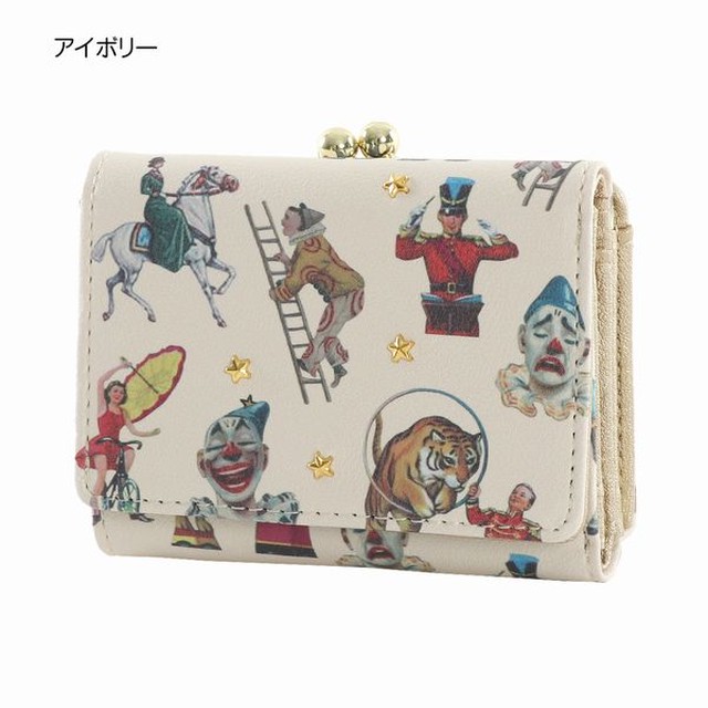 三つ折り財布 財布 ファッション小物 レディースファッション シール コラージュ プリント がま口 ちょっと怪しげ 愉快 個性的アイテム 3007 Tre Fiore