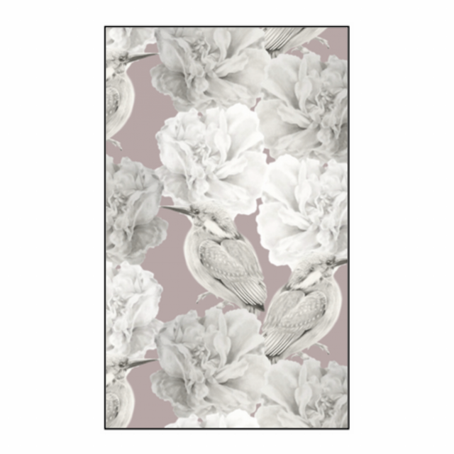 卓上メモ 鉛筆画 カワセミと花 紅鼠 Ei Eee