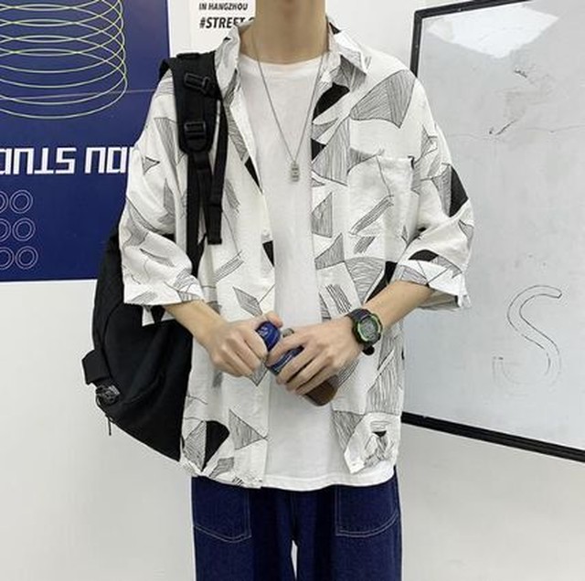 メンズ 総柄シャツ 半袖 シャツ 柄 オーバーサイズ送料無料 Jb 1