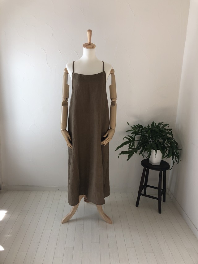 受注制作 遠州リネン エプロンワンピース Linen Dress Shop Atelier Minori