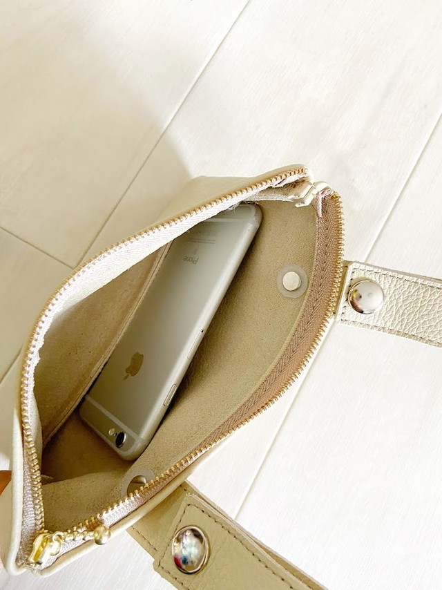 メンズ ベルト ポーチ 本革 レザー ベージュ Secondbrave