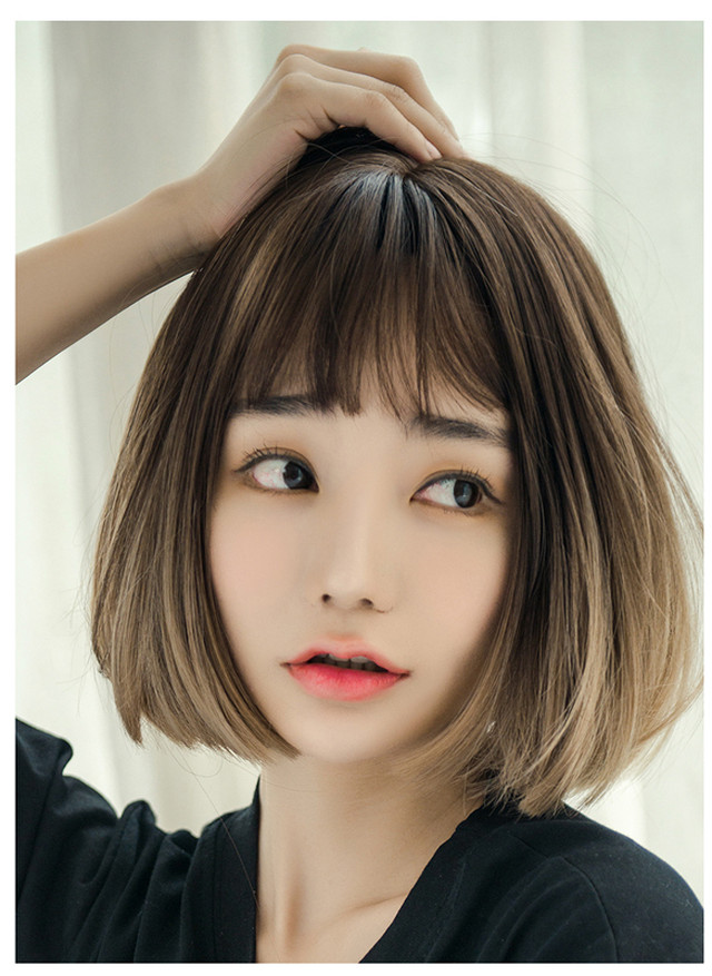 ショートウイッグ グラデーション 大人かわいい ボブ 透けバング かつら フルウィッグ Cos つけ毛 ウイッグ コスプレ ハロウィン 変装 仮装 文化祭 お祭り Mintcat