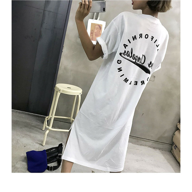 送料無料 夏 Tシャツワンピース ロゴtワンピース ドルマンワンピース シャツワンピース ロングワンピース ロングシャツ ワンピース コットン ラウンドネック クルーネック 半袖 ワイドスリーブ ドルマンスリーブ ロング丈 膝下丈 無地 ロゴ ゆったり ざっくり Hライン