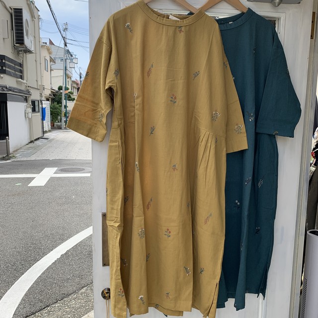 綿麻布帛 ボタニカル刺繍入り ワンピース Cloud Nine Pure クラウドナイン Ss2door