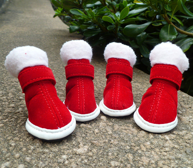 クリスマス ペットの靴 3号 メリークリスマス サンタクロース 犬 猫 ブーツ 暖かい 防寒 冬 寒い ファッション プレゼント Kirarado