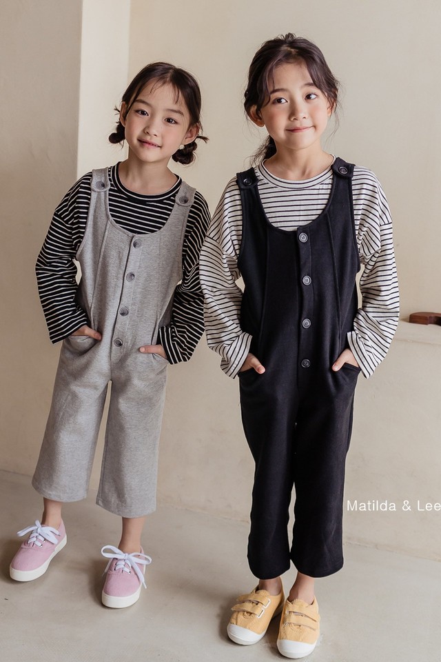 ボタンオーバーロール 2色 Matilda Lee キッズ ジュニア H Sisters