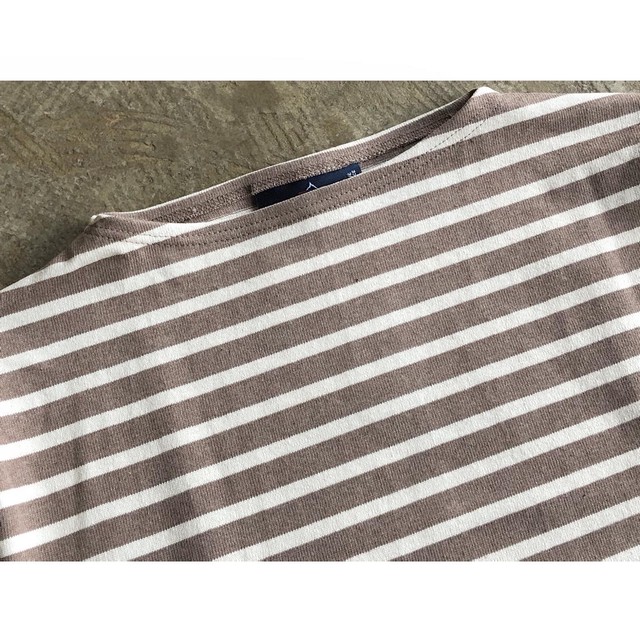 Saint James セントジェームス Ouessant Border Ecorce Ecru ヘーゼルブラウン 生成り Authentic Life Store