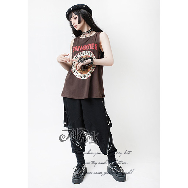 ゴスロリ 服 トップス パンクファッション パンク系 パンクtシャツ V系 ファッション V系 Tシャツ T001 Haln0455 胡蝶の夢 舞台衣装 ゴスロリ 専門店