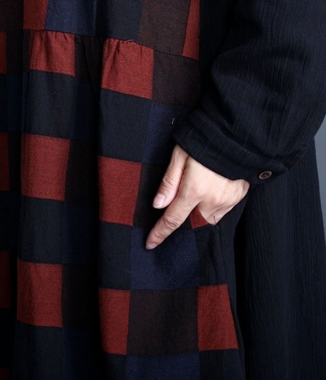 ロングワンピース 秋冬 ミセス 30代 40代 50代 お洒落 ワンピース ブラック モノトーン シック ゆったりシルエット お出かけ お呼ばれ Shopmall To You