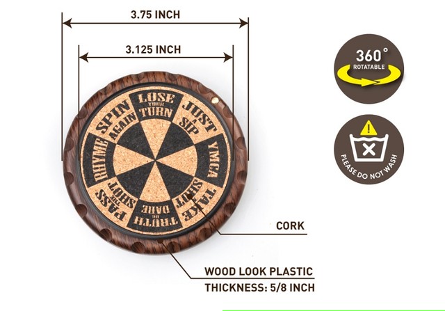 Stinger Ergo Spin コルクコースター ドリンク用 ウイスキーグラス カップ コーヒーマグ オリジナルユニークなスピニングリングデザイン Iplaybox Japan