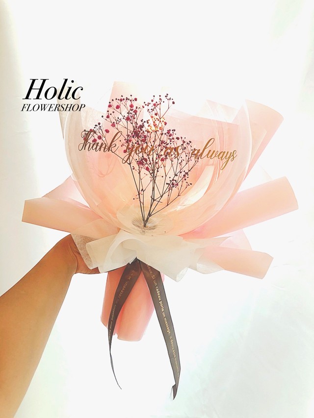 バルーンフラワー22かすみ草ピンク 花束 誕生日 開店祝い 引越し祝い 出産祝いにもオススメです Holic