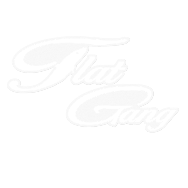 ロゴ ステッカー 白文字 クリアタイプver 2 送料込み 魚 釣り ヒラメ Flat Gang